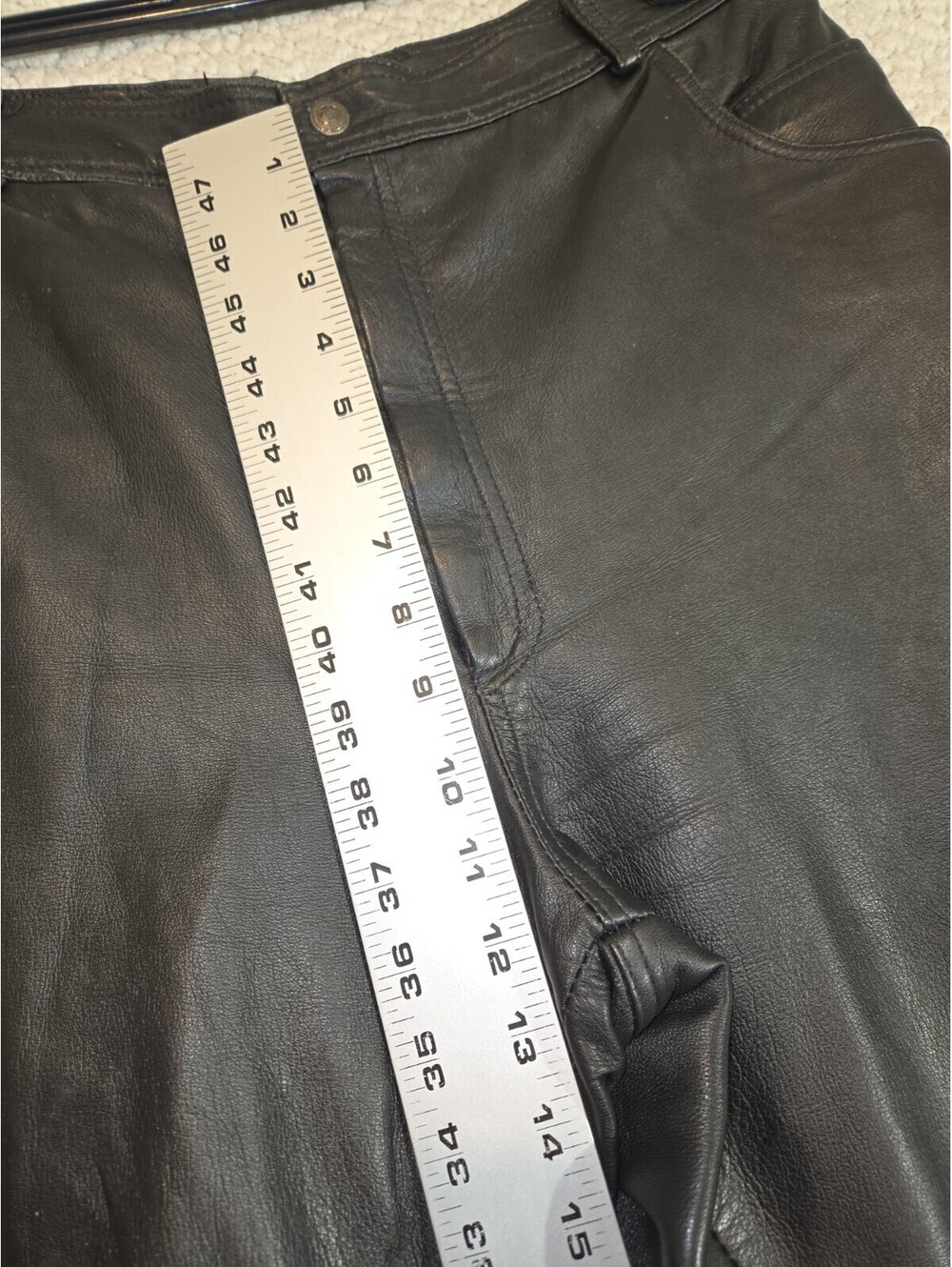Neptune Leather Pants Womens Sz 12 Straight Lined Vtg 90s  Grunge Punk Biker - Picture 3 of 8